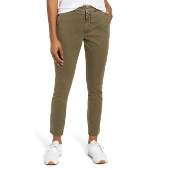 NWT Caslon Army Green Stretch  Skinny Pants - Picture 1 of 8